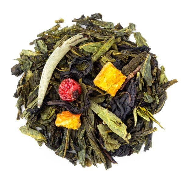 Thé Vert Julo L’Abricot saveur Abricot et Pêche par Made in Thé - Vue de haut