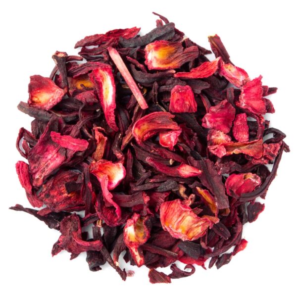 Tisane Fleurs d'Hibiscus Entières en Vrac par Made in Thé - Vue de haut