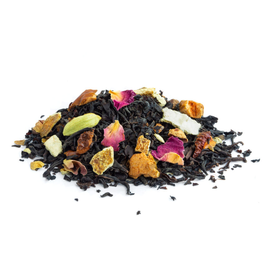 Thé Noir de Noël Bio saveur Cannelle et Orange par Made in Thé - Vue de côté