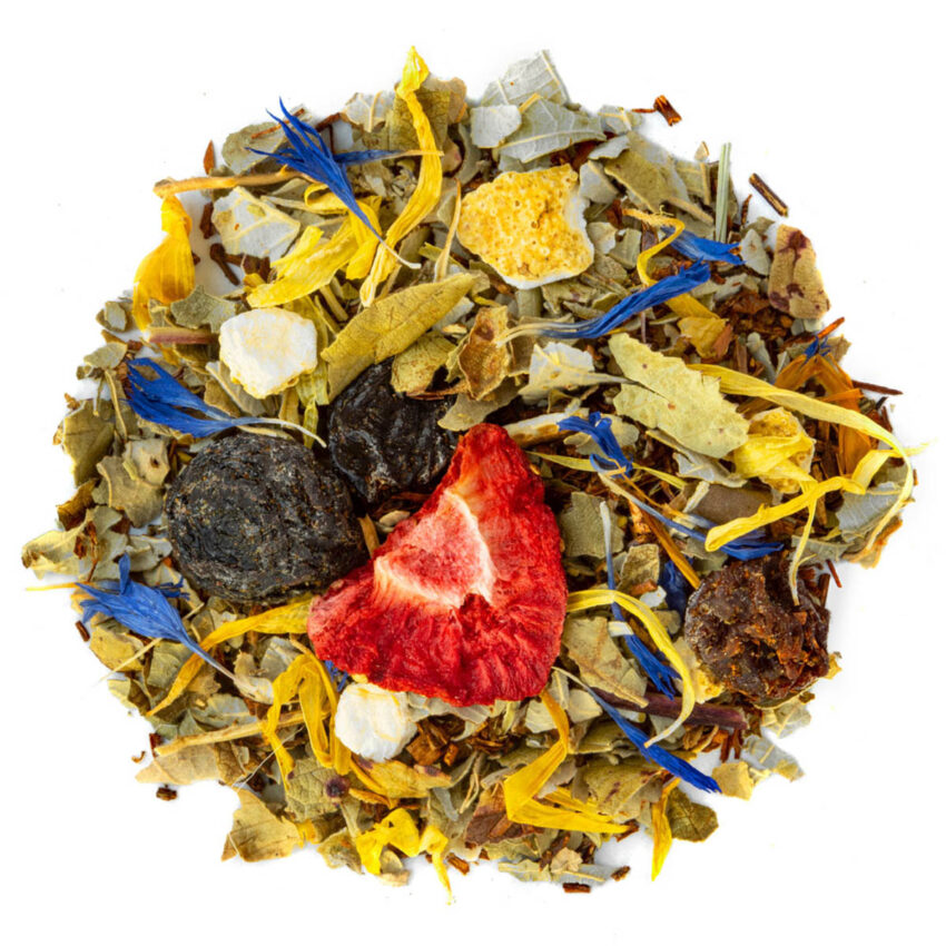 Rooibos Lagoon beach saveur Fraise, Raisin en vrac par Made in Thé - Vue de haut