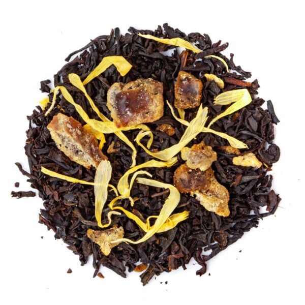 Thé Noir Évasion Gourmande Saveur Caramel et Vanille par Made in Thé - Vue de haut