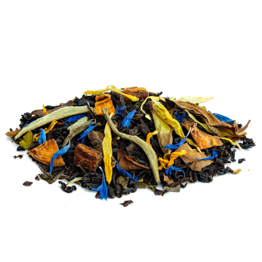 Thé Noir Fusion Tropicale Bio Saveur Mangue et Physalis par Made in Thé - Vue de côté