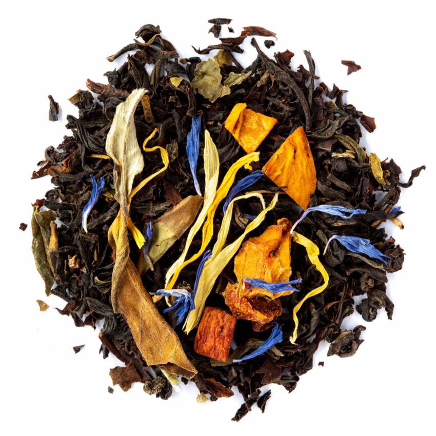 Thé Noir Fusion Tropicale Bio Saveur Mangue et Physalis par Made in Thé - Vue de haut