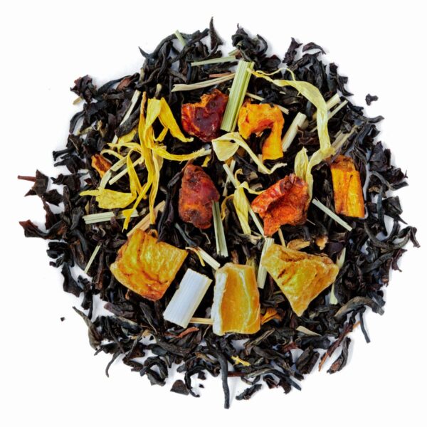 Thé Noir Zeste Tropical Bio Saveur Mangue et Citron Vert par Made in Thé - Vue de haut