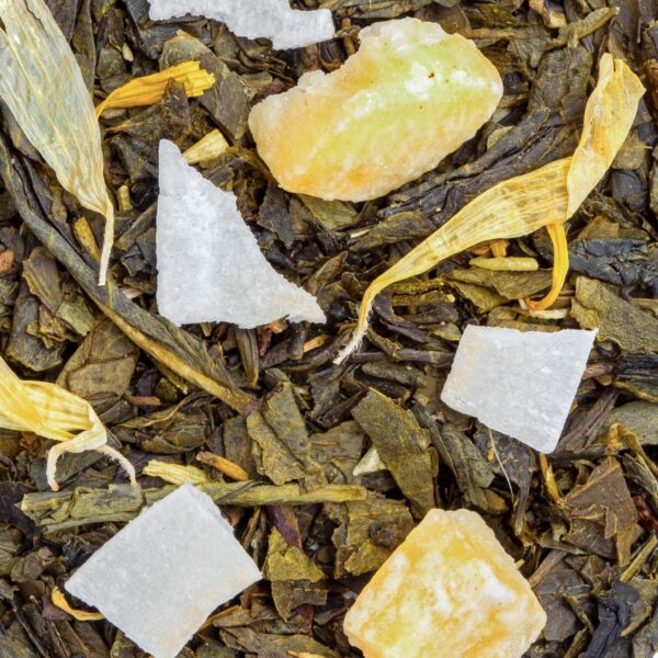 Thé Vert Piña Colada saveur Ananas et Noix de coco par Made in Thé - Vue zoomée