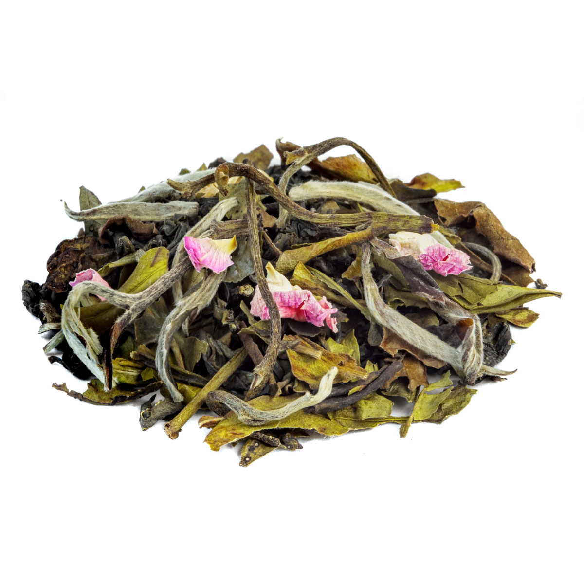 Thé Blanc Rose Vanillée Bio saveur Rose et Vanille en vrac par Made in Thé - Vue de côté