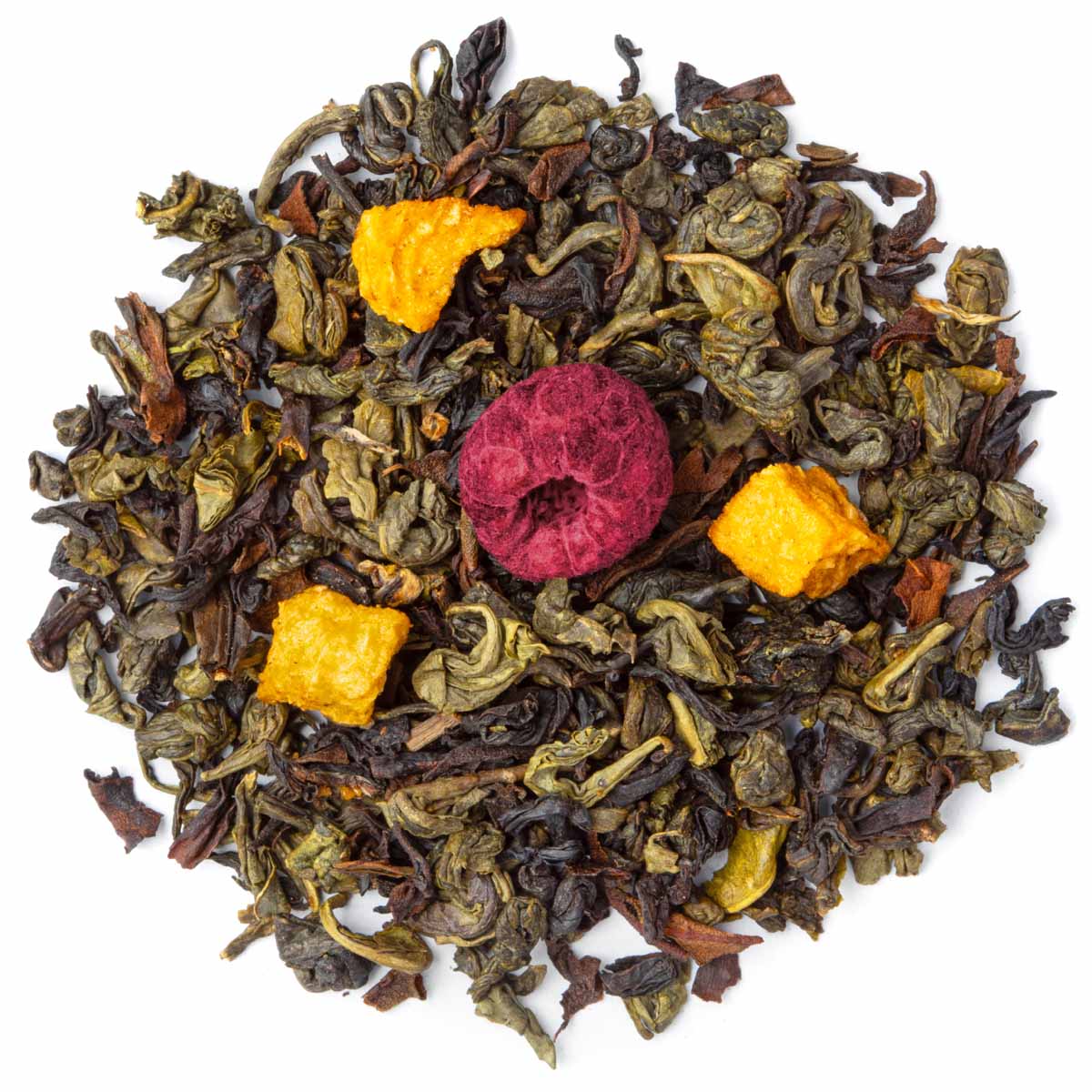 Thé Noir Délice Pêche-Framboise Bio Saveur Acérola, Framboise et Pêche par Made in Thé - Vue de haut