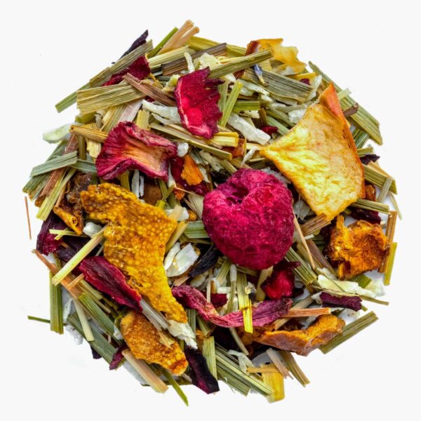 Tisane Jardin Secret Bio Saveur Framboise et Citron Vert par Made in Thé - Vue de haut