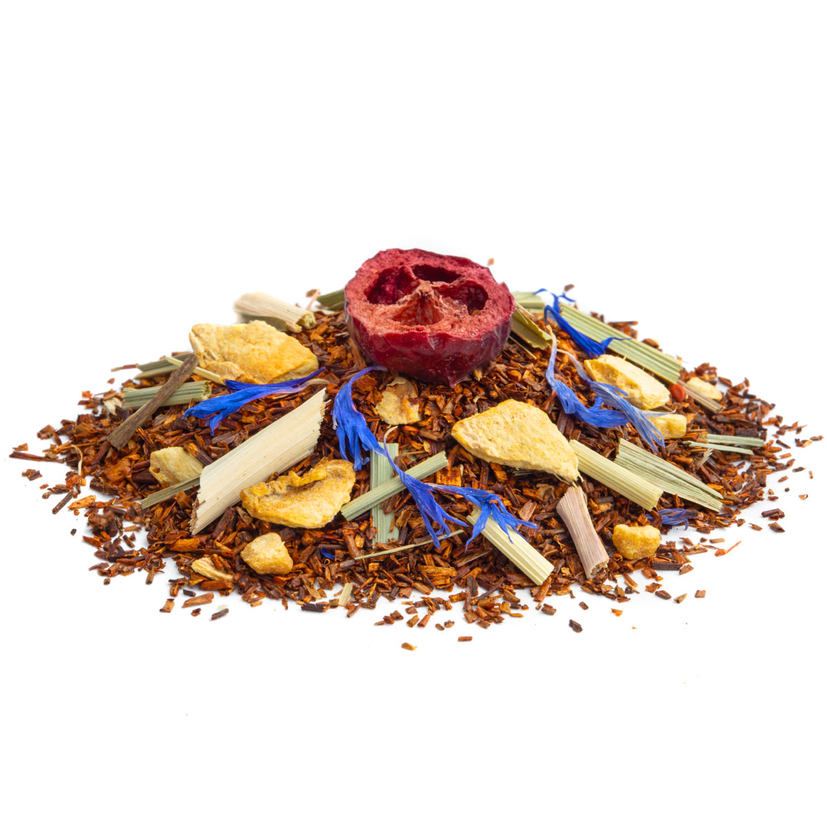 Rooibos Soleil Rouge Bio saveur Canneberge et Gingembre en vrac par Made in Thé - Vue de côté