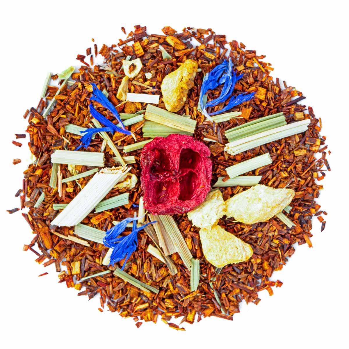 Rooibos Soleil Rouge Bio saveur Canneberge et Gingembre en vrac par Made in Thé - Vue de haut