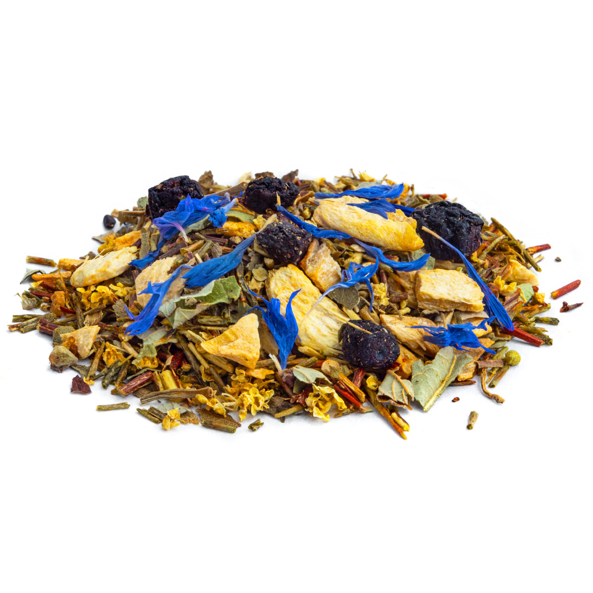 Rooibos Épices et Baies Bio saveur Gingembre et Myrtille en vrac par Made in Thé - Vue de côté