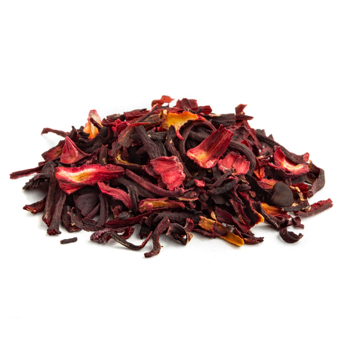 Tisane Fleurs d'Hibiscus Entières en Vrac par Made in Thé - Vue de côté
